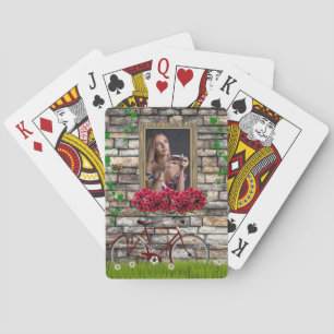 Romantisches Vintage-Blumenfoto für sie Spielkarten
