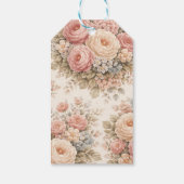 Romantisches Vintage-Blumenmuster mit Rosen  Geschenkanhänger (Rückseite)