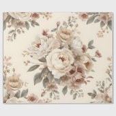 Romantisches Vintage-Blumenstrauß-Muster Geschenkpapier (Flach)