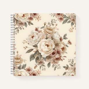 Romantisches Vintage-Blumenstrauß-Muster Notizblock