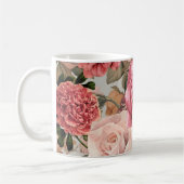 Romantisches, vintage botanisches Blumenmuster Kaffeetasse (Links)