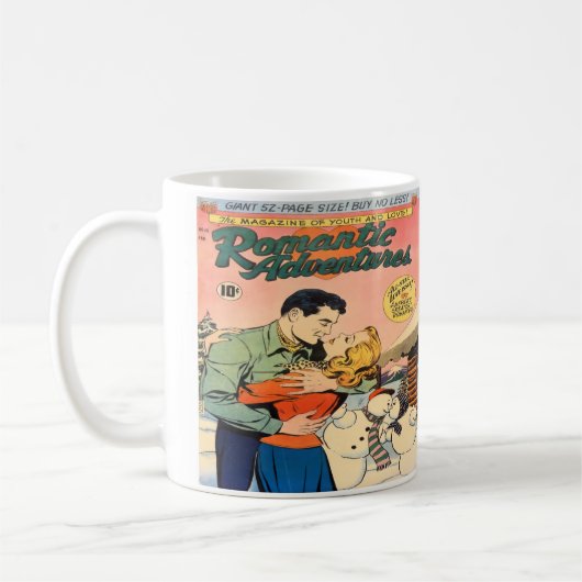Romantisches Vintage-Comic-Design-Kaffeebecher Kaffeetasse (Links)