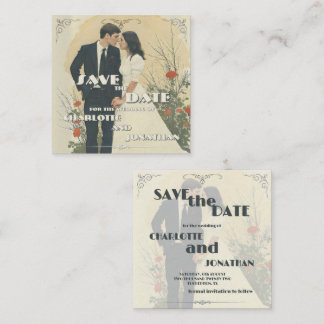 Romantisches Vintage-Hochzeitspaar Kunst Notizkart Mitteilungskarte