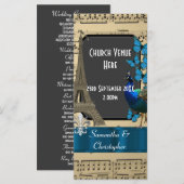 Romantisches Vintage-Hochzeitsprogramm Paris Programm (Vorne/Hinten)