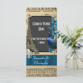 Romantisches Vintage-Hochzeitsprogramm Paris Programm (Stehend Vorderseite)