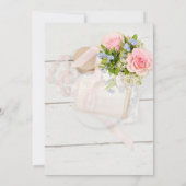 Romantisches Vintages Blume bearbeitbares Brautpar Einladung (Rückseite)