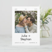 Romantisches Vintages Foto Lässige Hochzeit Save The Date (Stehend Vorderseite)