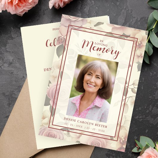 Romantisches Vintages Foto mit floraler Wirkung Einladung