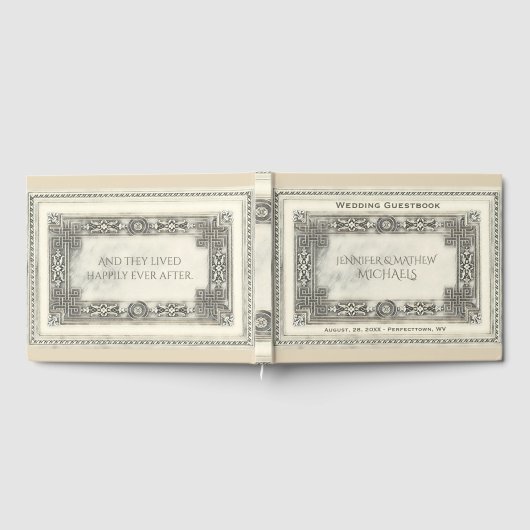 Romantisches Vintages Gästebuch für Elfenbein (Voll)