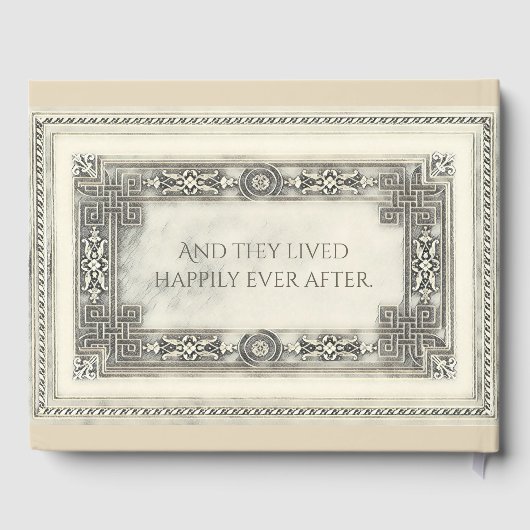 Romantisches Vintages Gästebuch für Elfenbein (Rückseite)