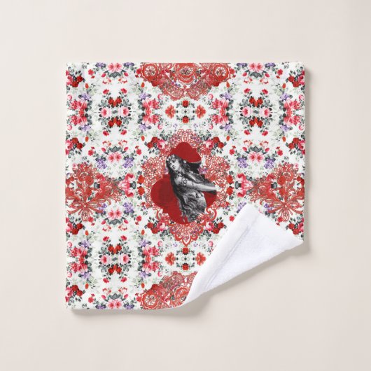 Romantisches Vintages HandtuchSet Badhandtuch Set (Waschlappen)