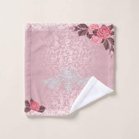 Romantisches Vintages HandtuchSet Badhandtuch Set (Waschlappen)