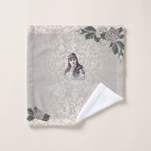 Romantisches Vintages HandtuchSet Badhandtuch Set (Waschlappen)