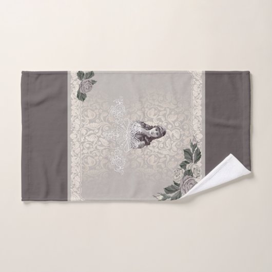 Romantisches Vintages HandtuchSet Badhandtuch Set (Handtuch)