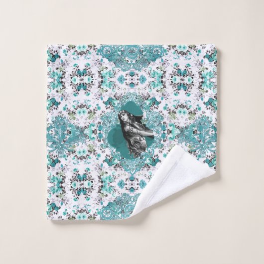 Romantisches Vintages HandtuchSet Badhandtuch Set (Waschlappen)