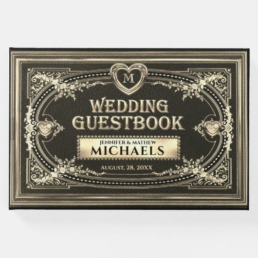 Romantisches Vintages Look Gästebuch (Vorderseite)