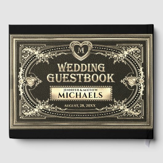 Romantisches Vintages Look Gästebuch (Rückseite)