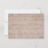Romantisches Vintages Musikblatt & Hochzeitsszenar RSVP Karte (Rückseite)