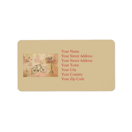 Romantisches Vintages Paris im Frühjahr Adressaufkleber (Vorne)