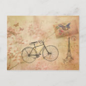 Romantisches Vintages Paris im Frühjahr Postkarte (Vorderseite)