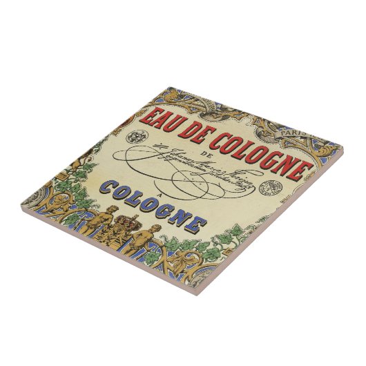 Romantisches Vintages Pariser Parfüm-Label Fliese (Seite)