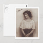 Romantisches Vintages Portrait Postkarte (Vorne/Hinten)