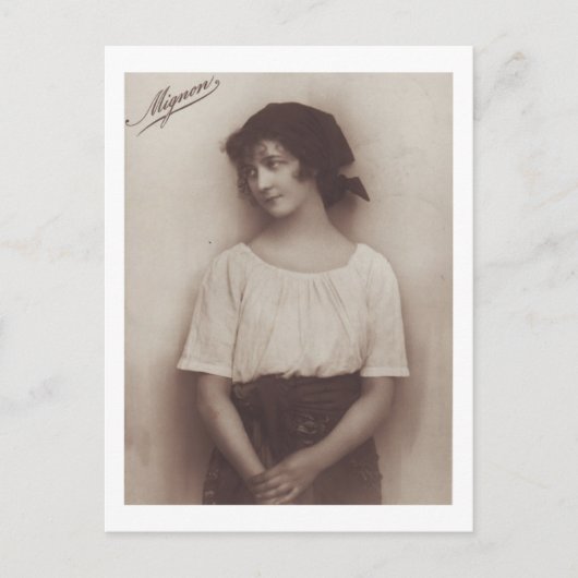 Romantisches Vintages Portrait Postkarte (Vorderseite)