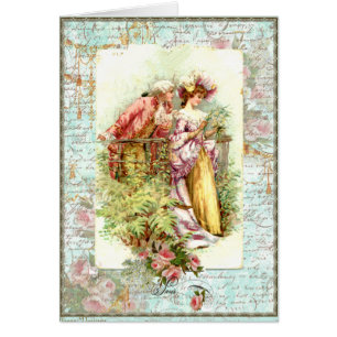 Romantisches Vintages Regiment Paar mit Rose