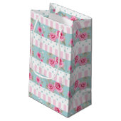 Romantisches Vintages rosa u. tadelloses Kleine Geschenktüte (Rückseite Schrägansicht)