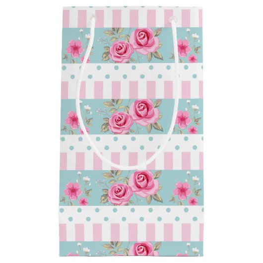 Romantisches Vintages rosa u. tadelloses Kleine Geschenktüte (Vorderseite)