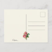 Romantisches Vintages Valentinherz und Rose Feiertagspostkarte (Rückseite)