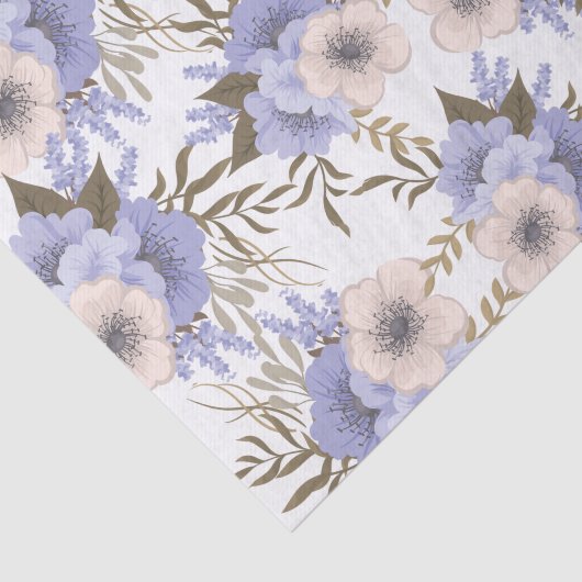 Romantisches Violet & Sage Botanisches Blut Seidenpapier (Ausschnitt)