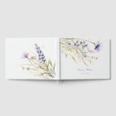 Romantisches violettes Blumenbuch Gästebuch (Voll)