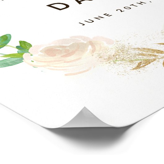 Romantisches Waldhochzeitszeichen Poster (Ecke)