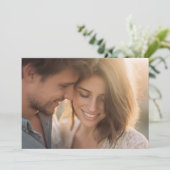 Romantisches Warmes Foto Einladung (Stehend Vorderseite)