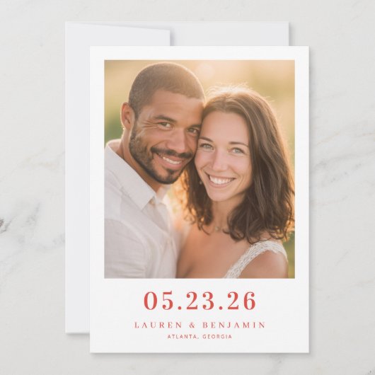 Romantisches warmes Foto Save The Date (Vorderseite)