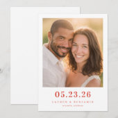 Romantisches warmes Foto Save The Date (Vorne/Hinten)