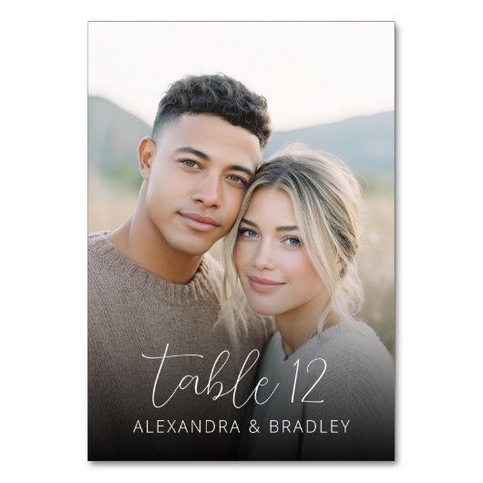 Romantisches warmes Foto Tischnummer (Rückseite)