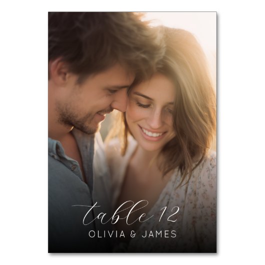 Romantisches warmes Foto Tischnummer (Rückseite)