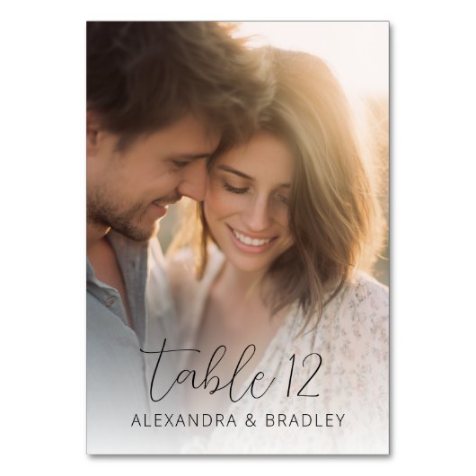 Romantisches warmes Foto Tischnummer (Rückseite)