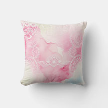 Romantisches Wasserfarb-Lace-Wurfkissen