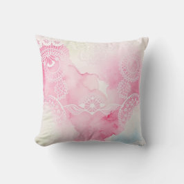 Romantisches Wasserfarb-Lace-Wurfkissen Kissen