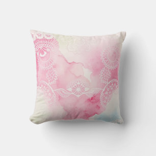 Romantisches Wasserfarb-Lace-Wurfkissen Kissen