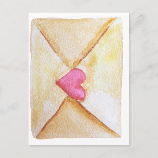 Romantisches Wasserfarben-Herz Postkarte