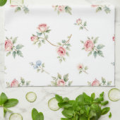 Romantisches Wasserfarben-Rosenmuster in Rosa Geschirrtuch (Gefaltet)