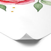 Romantisches Wasserfarbenherz mit goldenen Glitzer Poster (Ecke)