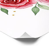 Romantisches Wasserfarbenherz mit goldenen Glitzer Poster (Ecke)