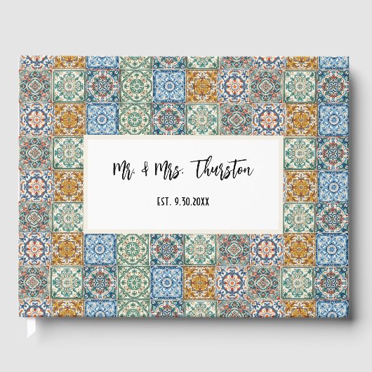 Romantisches Wasserfarbenmuster, italienisches Fli Gästebuch (Vorderseite)