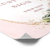 Romantisches Watercolor Hellrosa Eukalyptus Benutz Poster (Ecke)