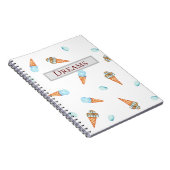 Romantisches Watercolor Ice Creme Notebook Notizblock (Rechte Seite)